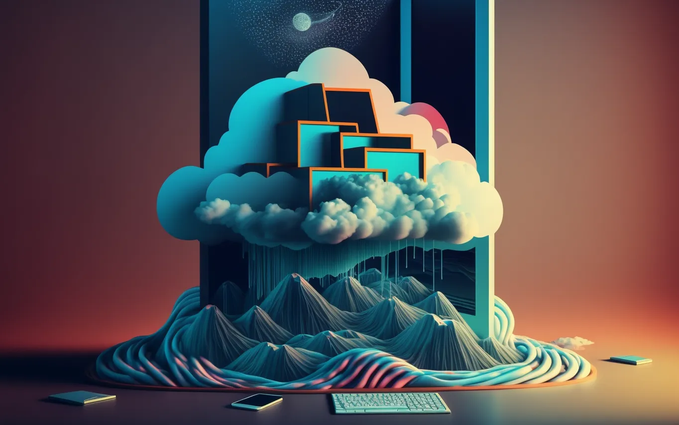 Cloud architecture concept illustration